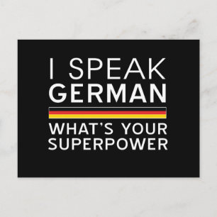 Ich spreche Deutsch Was ist deine Supermacht? Postkarte
