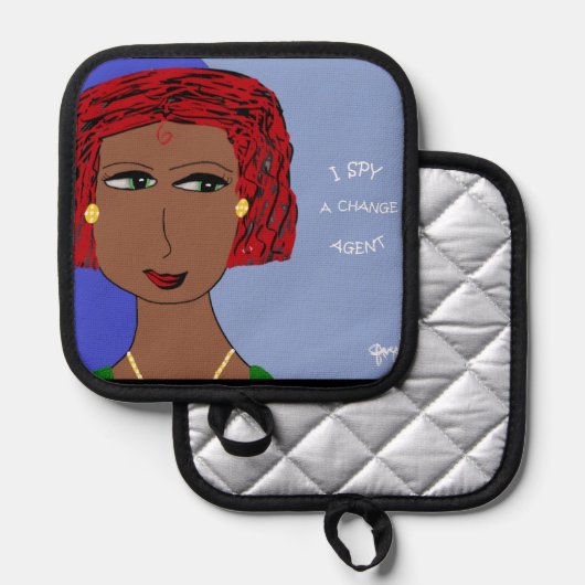 ICH SPRECHE EINEN ÄNDERUNGSAGENTEN TOPFLAPPEN (Vorderseite/Rückseite)