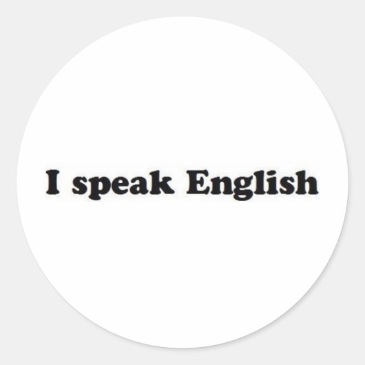 Ich spreche Englisch Runder Aufkleber (Vorderseite)