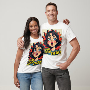 Ich spreche fließend Augenrollen Retro Comic Style T-Shirt