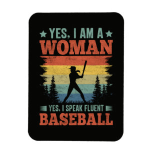 Ich spreche fließend Baseball weibliche Spielerin  Magnet