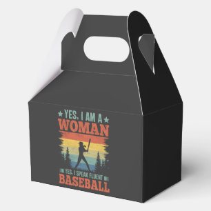 Ich spreche fließend Baseball Weiblicher Spieler F Geschenkschachtel