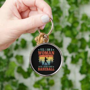 Ich spreche fließend Baseball Weiblicher Spieler F Schlüsselanhänger