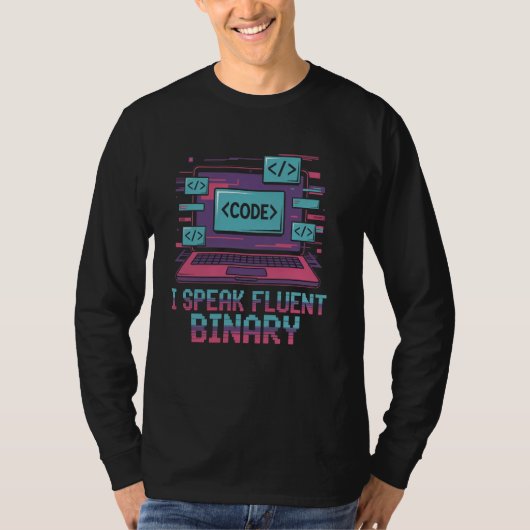 Ich spreche fließend Binär Funny Coding Programmie T-Shirt (Vorderseite)