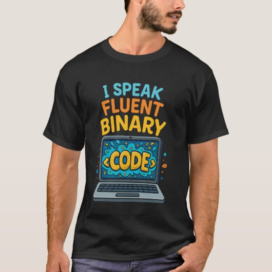 Ich spreche fließend Binär Funny Coding Programmie T-Shirt (Vorderseite)