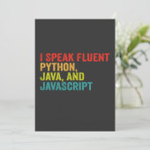 Ich spreche fließend Computer Sprache Lustiges Cod Einladung (Stehend Vorderseite)