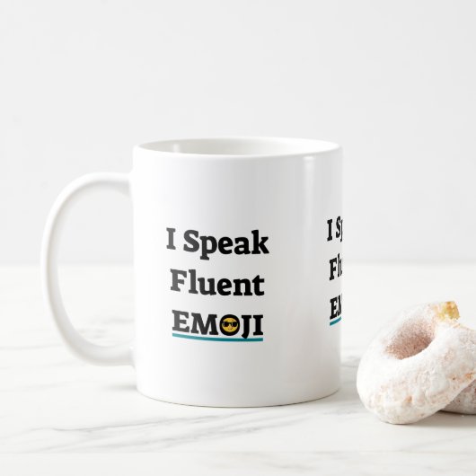 Ich spreche fließend Emoji Kaffeetasse (Mit Donut)
