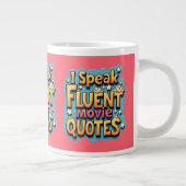 Ich spreche fließend Film Quotes Retro Pop Art Jumbo-Tasse (Rechts)