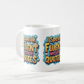 Ich spreche fließend Film Quotes Retro Pop Art Kaffeetasse (Vorderseite Links)