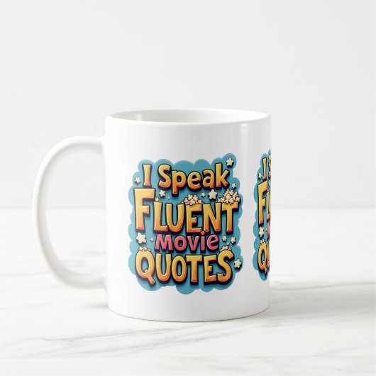 Ich spreche fließend Film Quotes Retro Pop Art Kaffeetasse (Links)