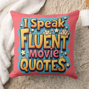 Ich spreche fließend Film Quotes Retro Pop Art Kissen