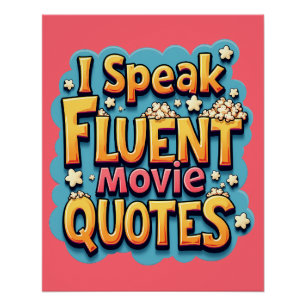 Ich spreche fließend Film Quotes Retro Pop Art Poster