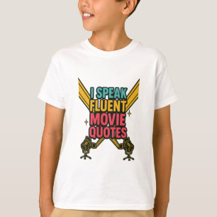 Ich spreche fließend Filmzitate Neon Hollywood Kun T-Shirt