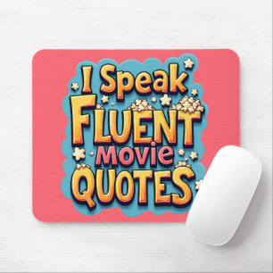 Ich spreche fließend Filmzitate Retro Pop Art Mousepad