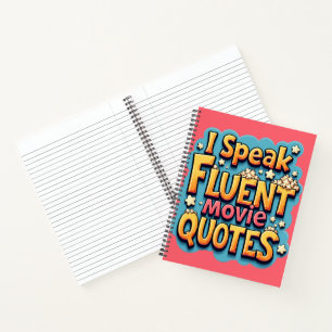 Ich spreche fließend Filmzitate Retro Pop Art Notizblock