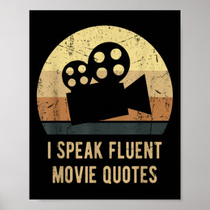 Ich spreche fließend Filmzitate Vintage Lustig Fil Poster