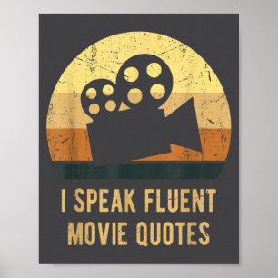 Ich spreche fließend Filmzitate Vintage Lustiger F Poster