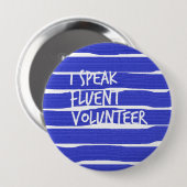 Ich spreche fließend Freiwilligenknopf Button (Vorne & Hinten)