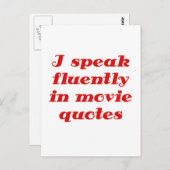 Ich spreche fließend in Zitaten von Filmen Postkarte (Vorne/Hinten)
