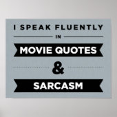Ich spreche fließend in Zitaten von Filmen und Sar Poster (Vorne)