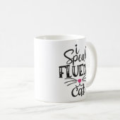 Ich spreche fließend Katze humorvoll Kaffeetasse (VorderseiteRechts)