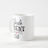 Ich spreche fließend Katze humorvoll Kaffeetasse (Vorderseite Links)