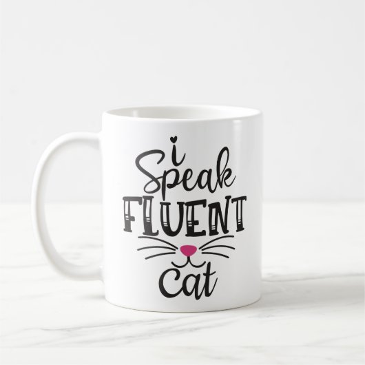 Ich spreche fließend Katze humorvoll Kaffeetasse (Links)