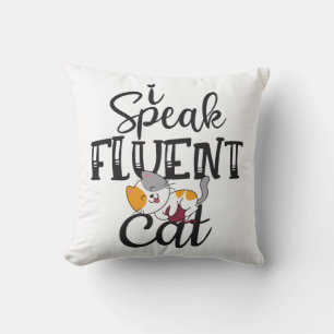 Ich spreche fließend Katzen humorvoll liebes Kätzc Kissen