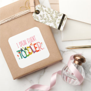 Ich spreche fließend Kleinkind - Mama, Geschenk de Quadratischer Aufkleber