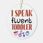Ich spreche fließend Kleinkind-Tagesbetreuer Keramik Ornament (Links)