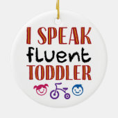 Ich spreche fließend Kleinkind-Tagesbetreuer Keramik Ornament (Hinten)