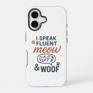 Ich spreche fließend Miauen und Wuff iPhone 16 Hülle