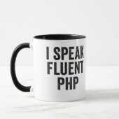 Ich spreche fließend PHP Funny Coding Geek Program Tasse (Links)