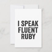 Ich spreche fließend Ruby Funny Geek Programmierer Dankeskarte (Vorderseite)