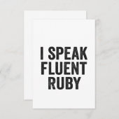 Ich spreche fließend Ruby Funny Geek Programmierer Dankeskarte (Vorne/Hinten)