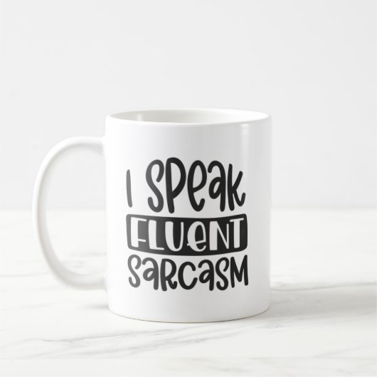 Ich spreche fließend Sarcasm Tasse (Links)