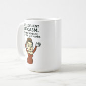 Ich spreche fließend Sarkasmus. Jazz Hands Tasse (Vorderseite Links)