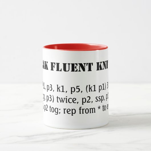 Ich spreche fließend Stricken Tasse (Zentrum)