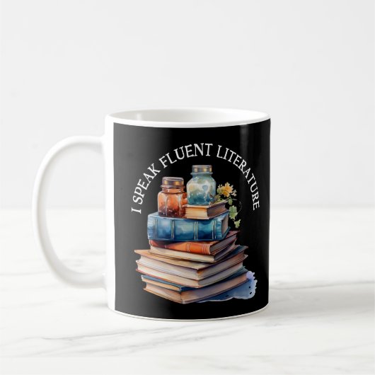 Ich spreche fließende Literatur | Geschenk für Eng Kaffeetasse (Links)