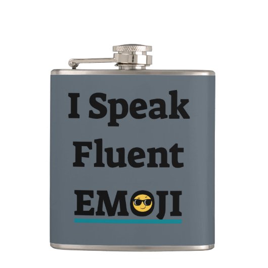 Ich spreche Fluent Emoji Flachmann (Vorderseite)