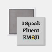 Ich spreche Fluent Emoji Magnet (Vorderseite/Rückseite)