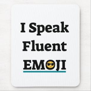 Ich spreche Fluent Emoji Mousepad