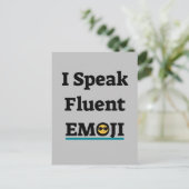 Ich spreche Fluent Emoji Postkarte (Stehend Vorderseite)