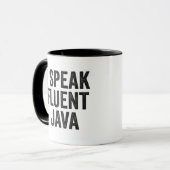 Ich spreche Fluent Java Funny Coding Geek Programm Tasse (Vorderseite Links)