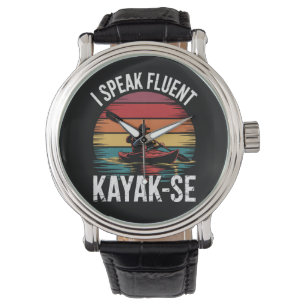 Ich spreche Fluent Kayak-Ese Kayaker Kayaking Vint Armbanduhr
