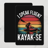 Ich spreche Fluent Kayak-Ese Kayaker Kayaking Vint Einladung (Vorne/Hinten)
