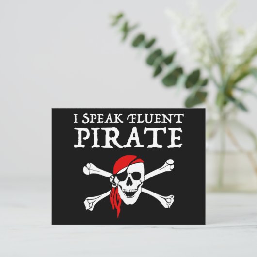 Ich spreche Fluent Pirate Postkarte (Stehend Vorderseite)