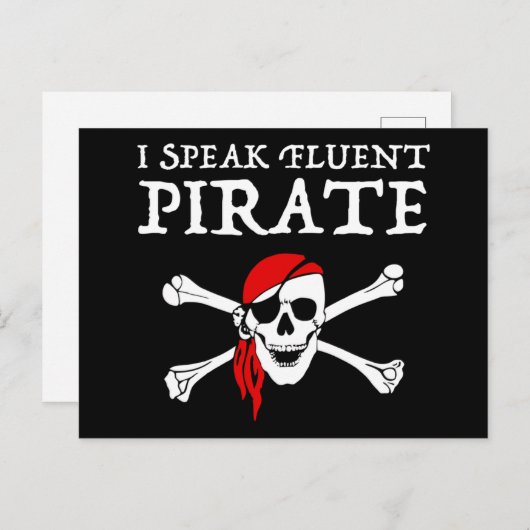 Ich spreche Fluent Pirate Postkarte (Vorne/Hinten)