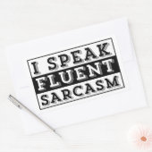 ICH SPRECHE FLUENT SARCASM RECHTECKIGER AUFKLEBER (Umschlag)