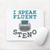 Ich spreche Fluent Steno Court Reporter Stenograph Mousepad (Mit Mouse)